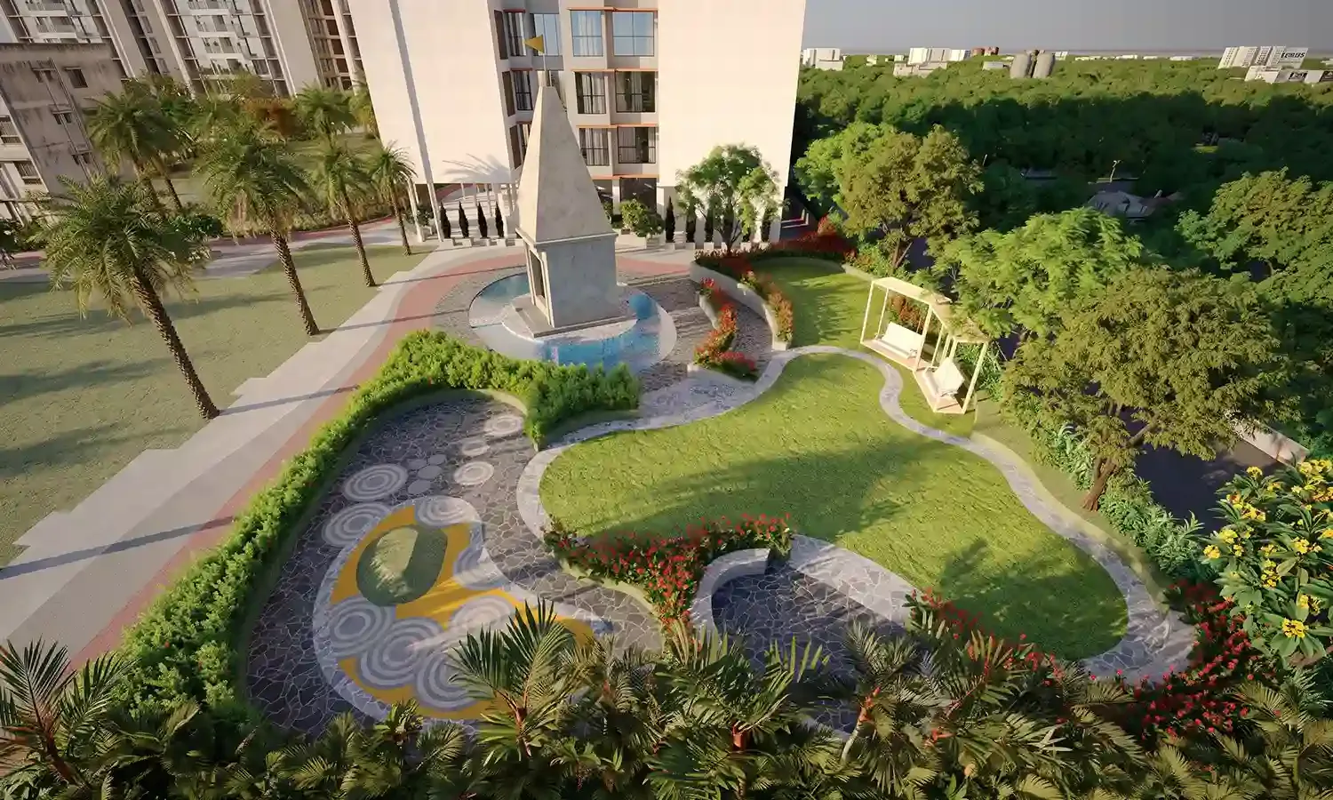 Temple Plaza & Landscaped Sit-Out